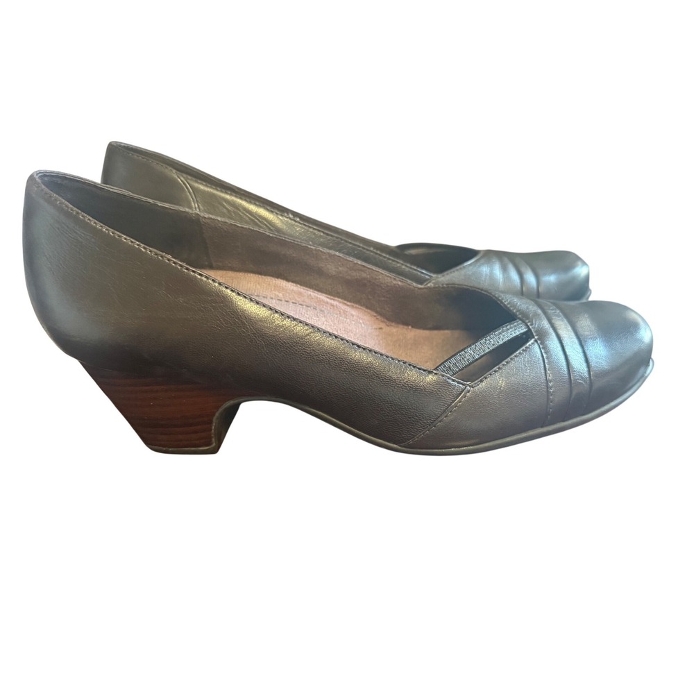 Clarks Everyday Women's Dark Brown Leather Low Heel Comfort‎ Shoes